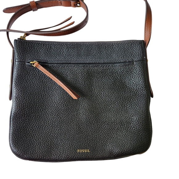 FOSSIL crossbody leather purse black - Picture 2 of 16